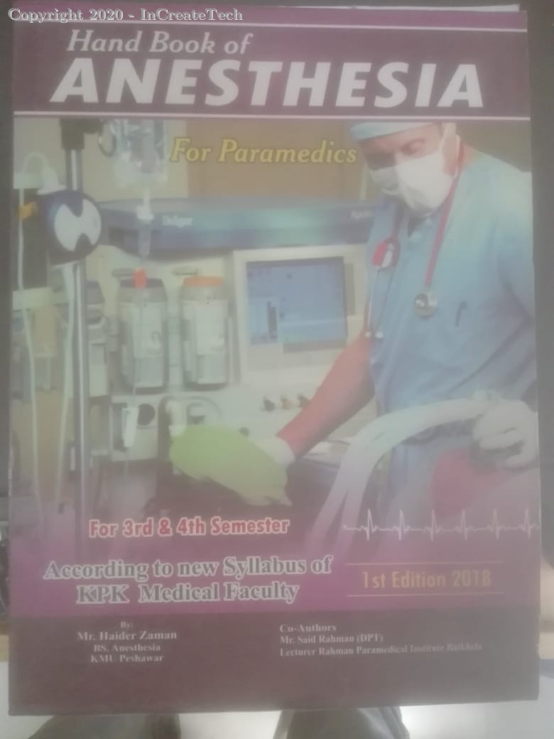 hand book of anesthesia for paramedics, 1e