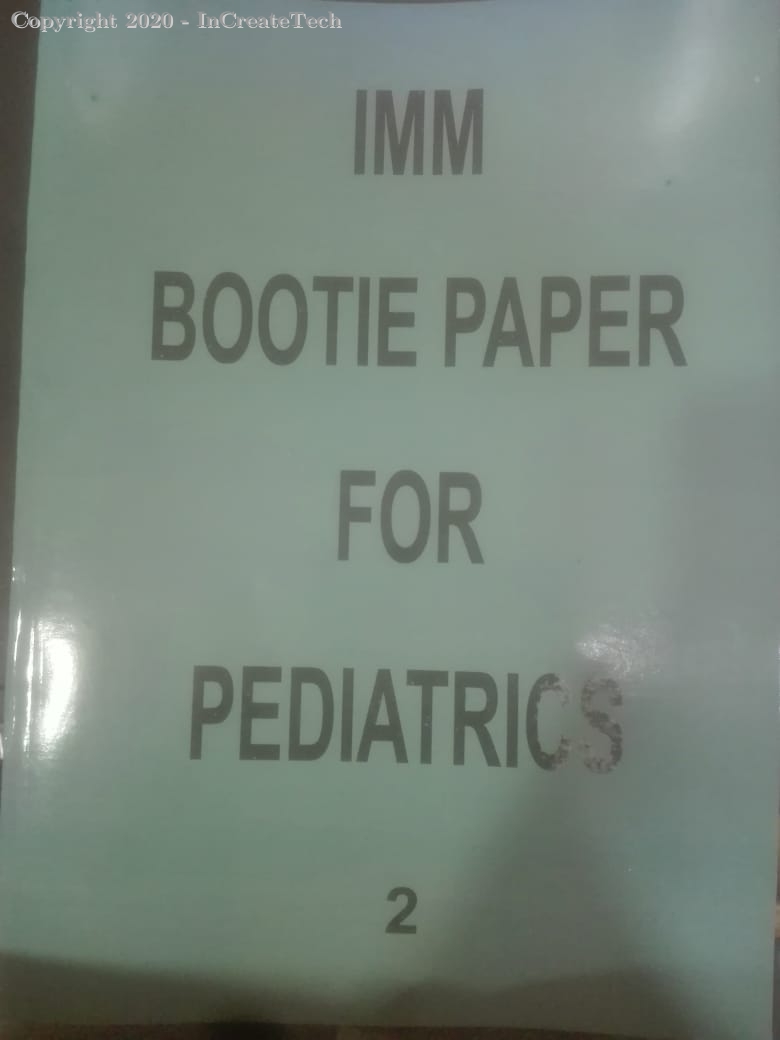 imm bootie paper for pediatrics 2 vol set