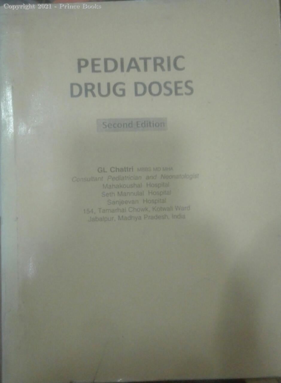 pediatric drug doses, 1e