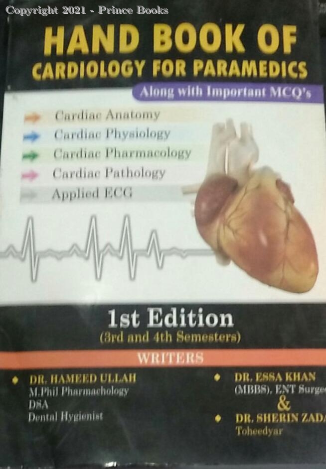 hand book of cardiology for paramedic, 1e