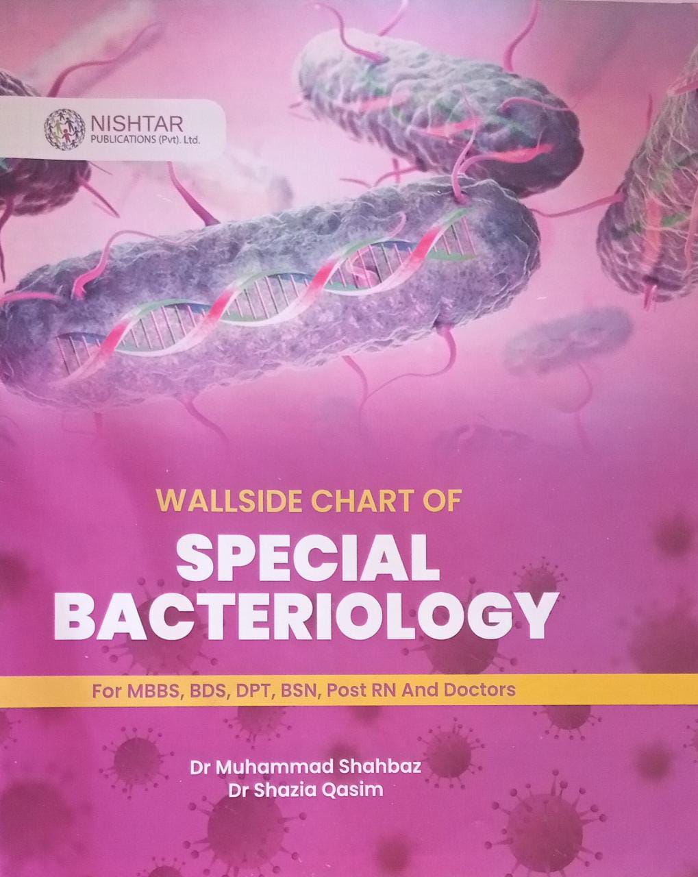 wallside chart of special bacteriology for mbbs, bds, dpt, bsn, post rn and doctors