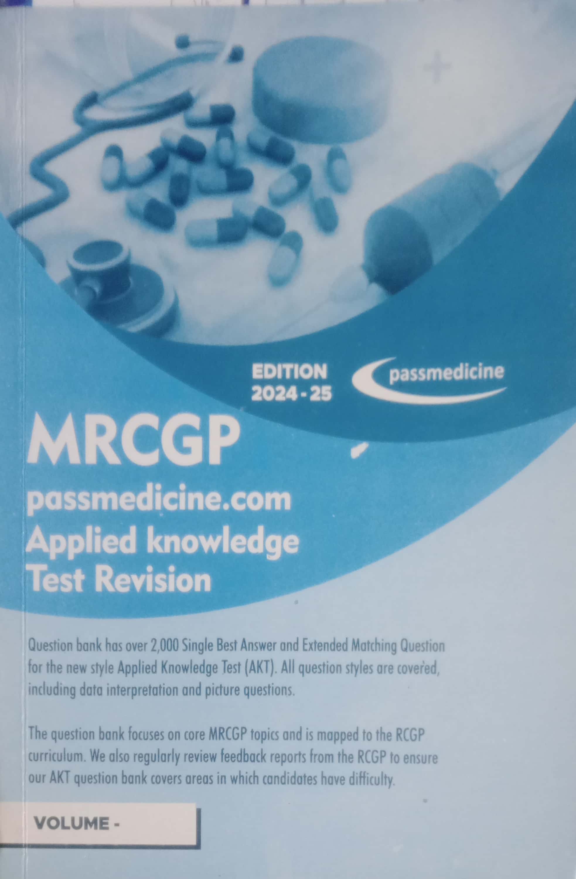 mrcgp passmedicine .com applied knowledge test revision, 5 volume set