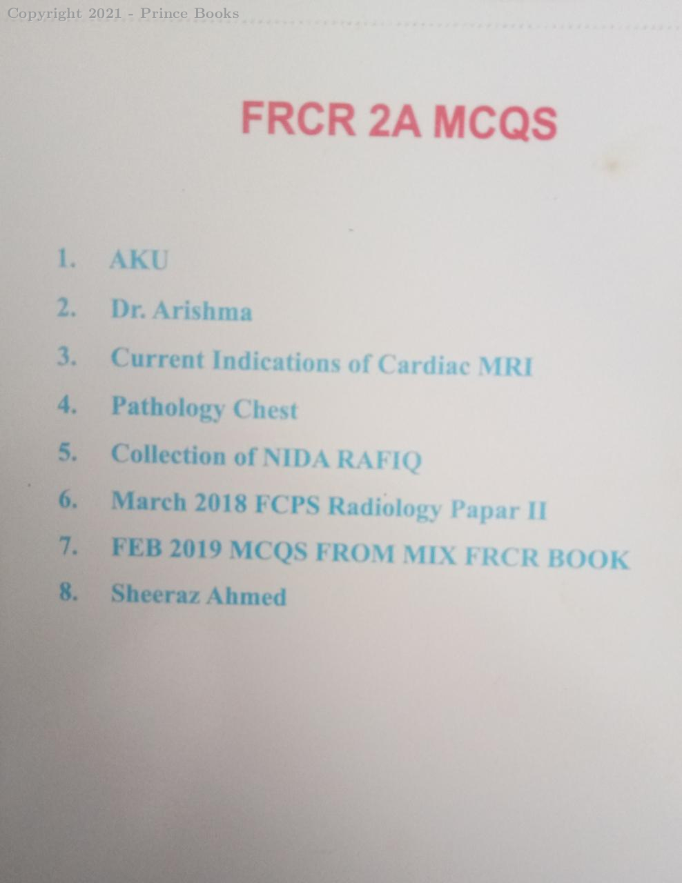 FRCR 2A mcqs