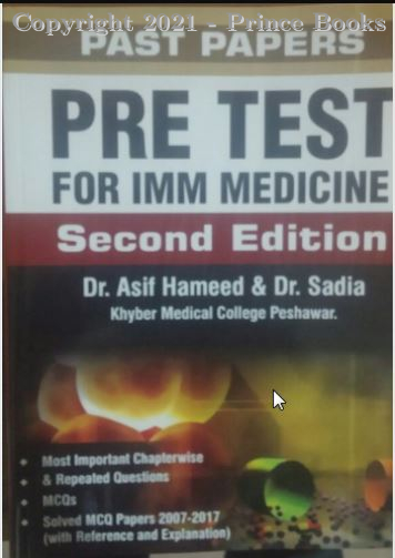 past papers pre test for imm medicine, 2e