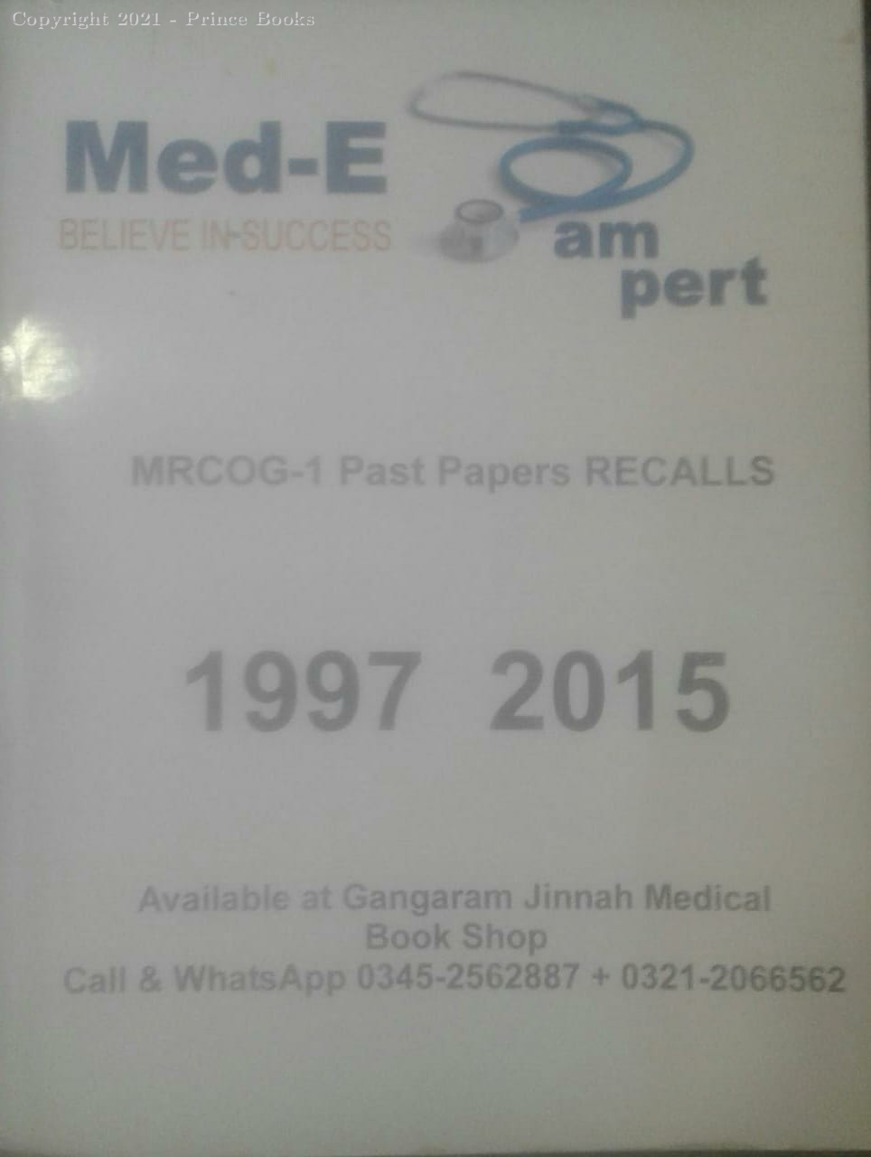 med-e believe insuccess mrcog-1 past papers recalls 1997 2015