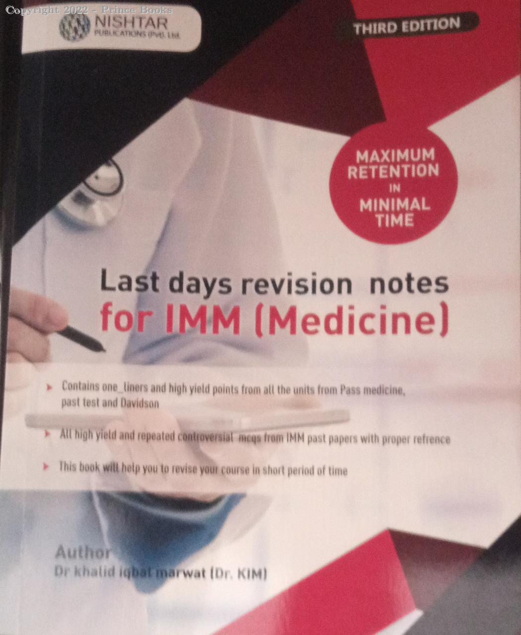 LAST DAYS REVISION NOTES FOR IMM (MEDICINE), 3e