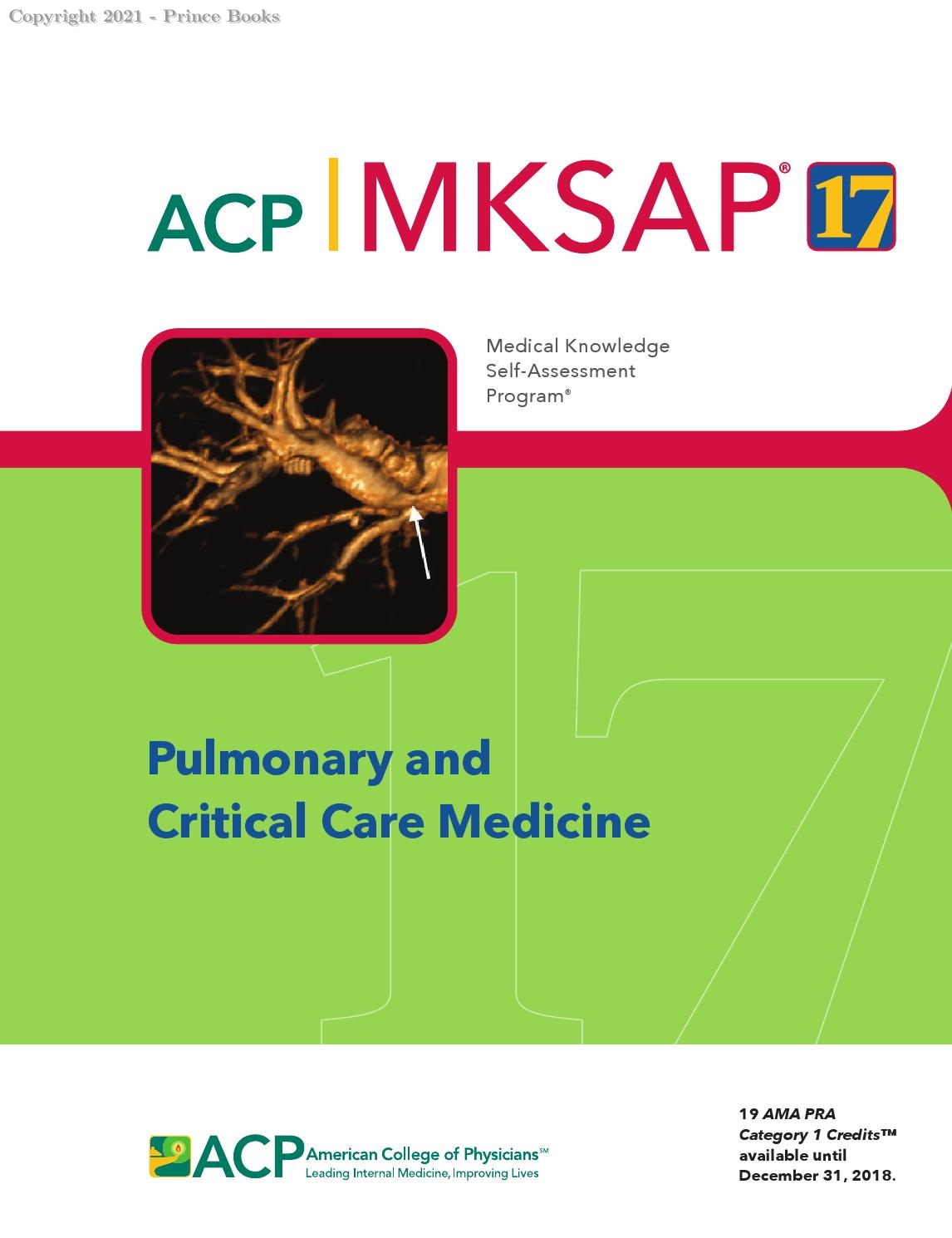 acp mksap 17 pulmonary and critical care medicine