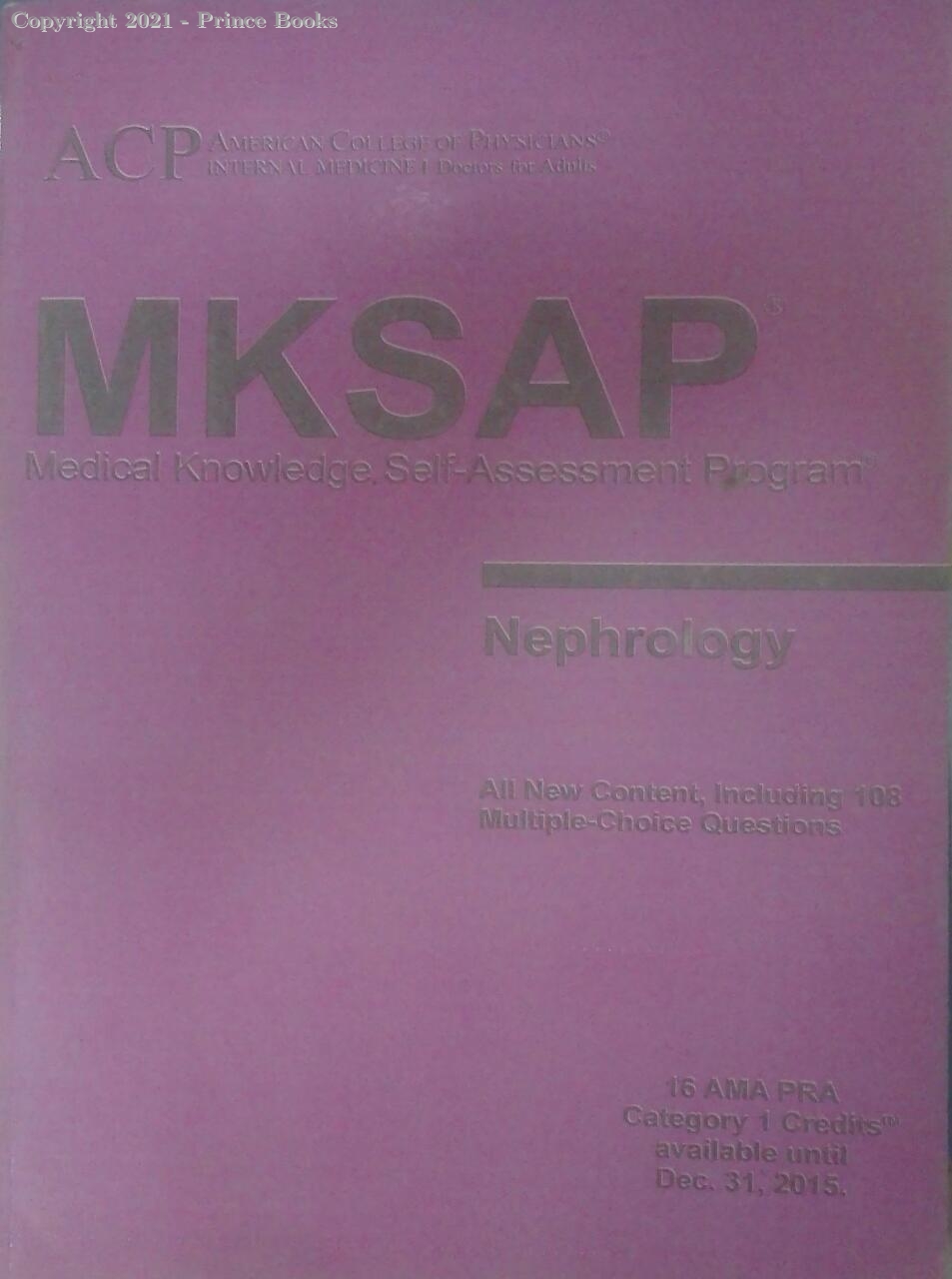 mksap medical knowledge self assessment program, 1e