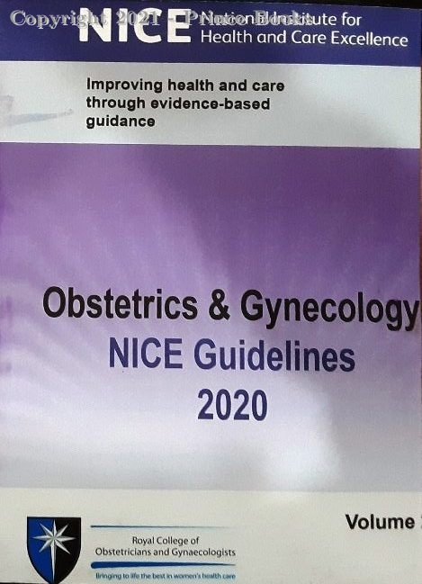 nice obstetrics & gynecology guidelines 2020 2 vol  set