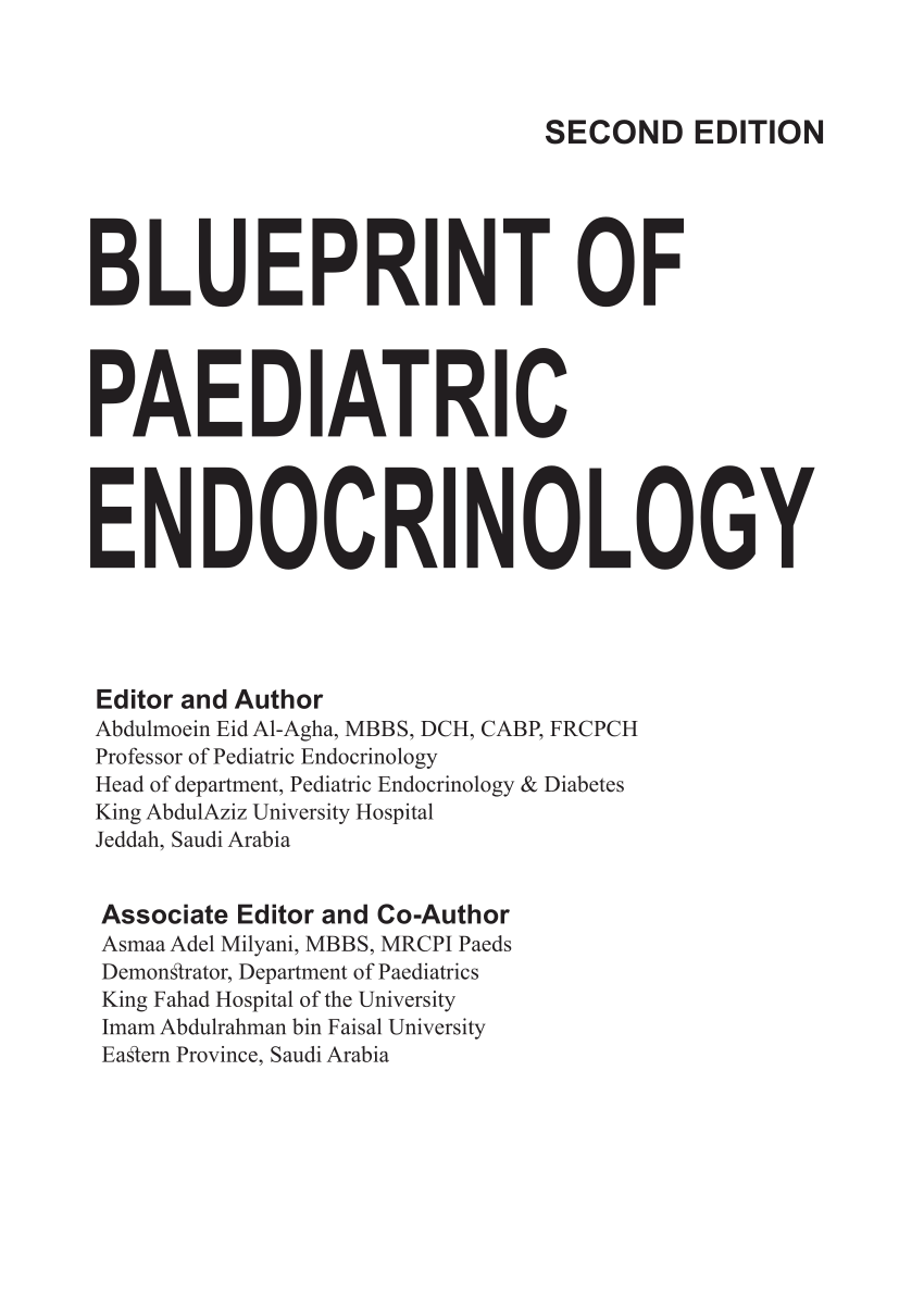 blueprint of paediatric endocrinology